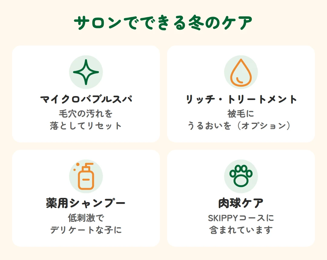 マイクロバブルスパ、リッチ・トリートメント、薬用シャンプー、肉球ケア