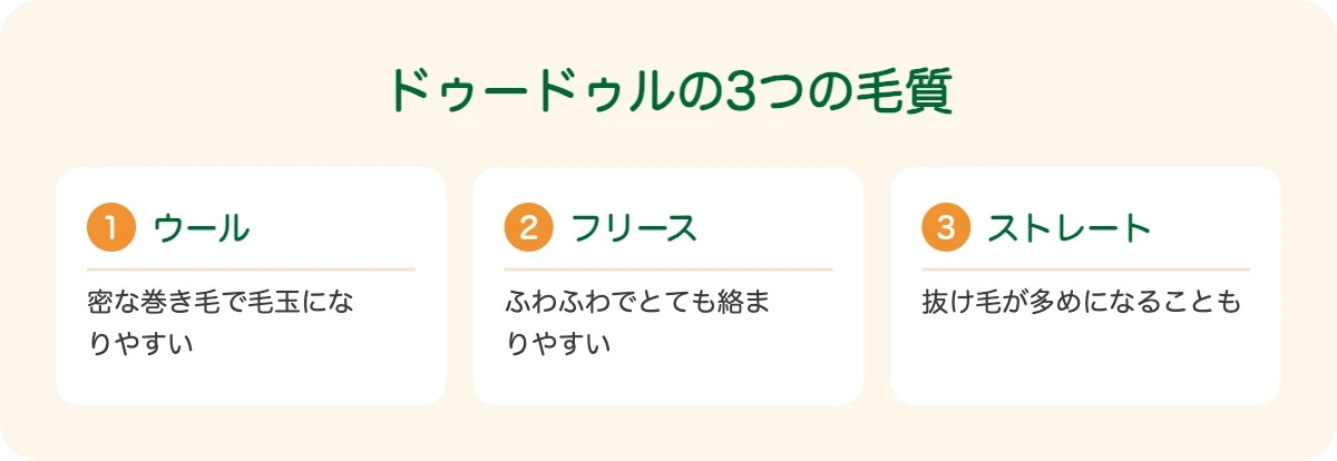 ドゥードゥルの3つの毛質