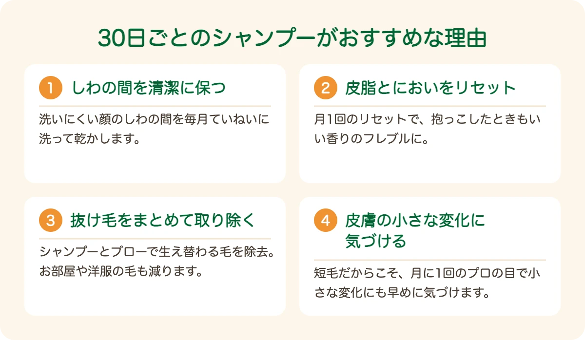 フレンチ・ブルドッグのトリミングを30日ごとにおすすめする理由